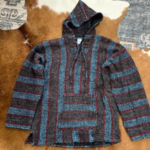 Artezanias CUAMATZ Mexican Poncho Hoodie Drug Rug L Colorful Heavyweight